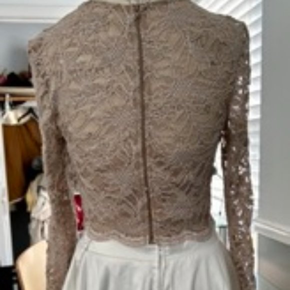 Two piece City Studio party skirt and glittery taupe top size 11 - Picture 4 of 5